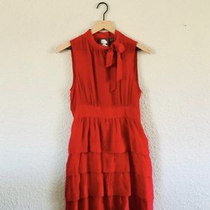 Girls from Savoy by Anthropologie Red Silk Dress